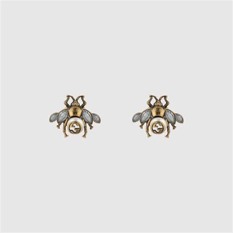 gucci bee earring|gucci logo drop earrings.